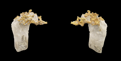 Gold on Quartz, Brusson Mine, Brusson, Aosta Valley, Italy